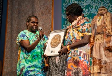 Artists from Anindilyakwa Arts,  Winners of the Community Collaboration Award, NIFA