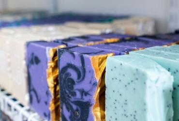 Soaps in the curing room.
