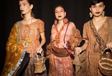 Anindilyakwa Arts x Anna Reynolds collection, Backstage at Country to Couture, 2021