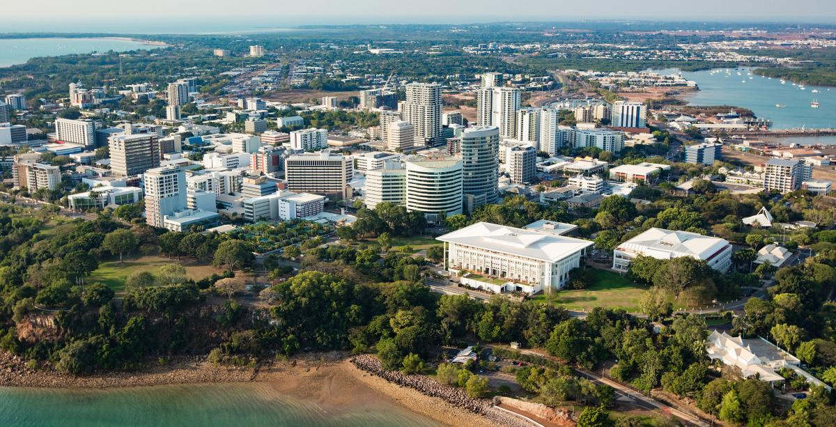 Aerial view of Darwin city